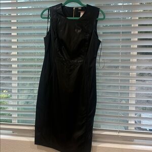 Calvin Klein faux leather Fitted sheath Dress